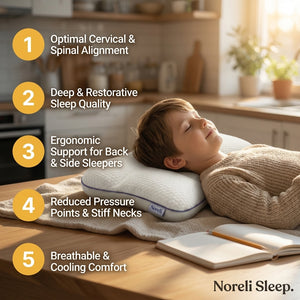 Noreli Posture Pillow for Kids — Supports Jaw Alignment to Prevent Buck Teeth
