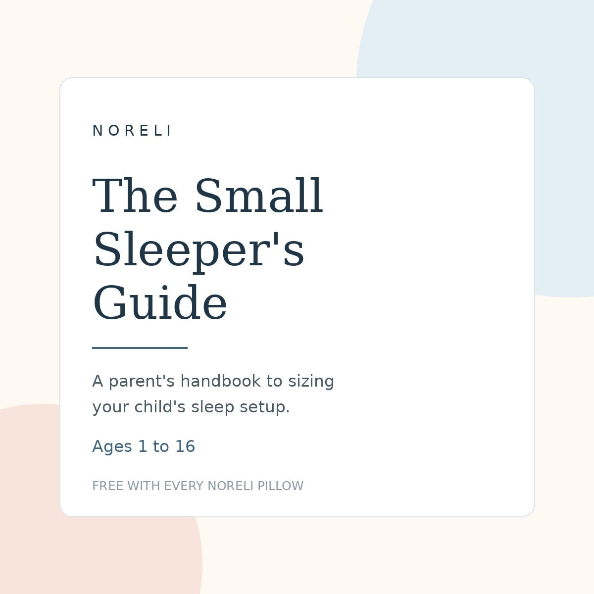 Cover of The Small Sleeper's Guide, a free parent handbook from Noreli